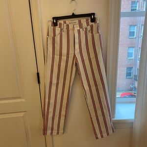 Reformation Roper Jeans in Grenada Stripe (red & blue stripe)